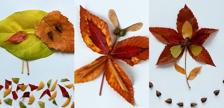 Applique de feuilles d'automne pour la maternelle et 1-2 classes d'école, master classes avec photo et vidéo