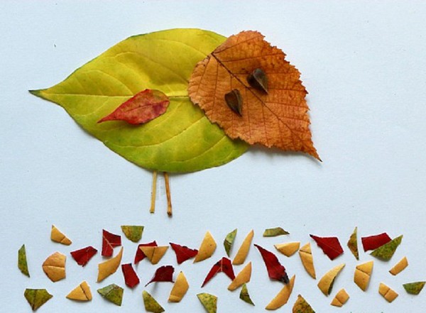Applique de feuilles d'automne pour la maternelle et 1-2 classes d'école, master classes avec photo et vidéo
