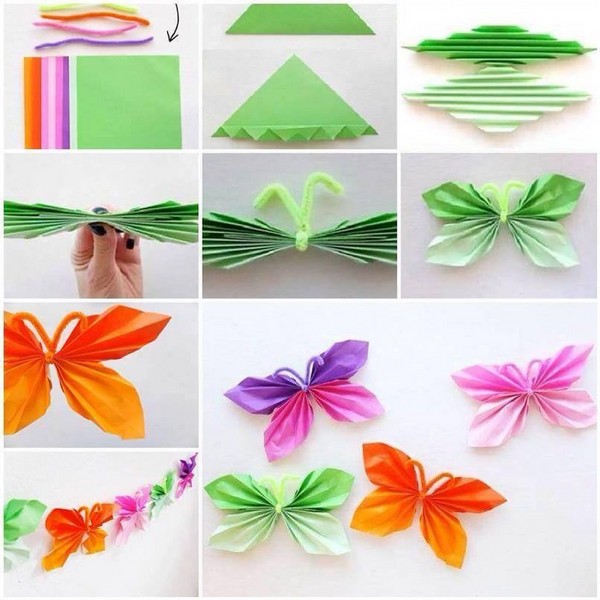 Nous faisons un papillon de papier avec nos propres mains Nous faisons un papillon de papier avec nos propres mains