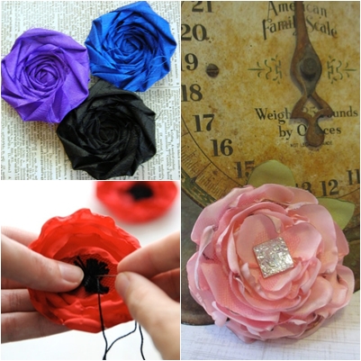 Fleurs en satin avec vos propres mains