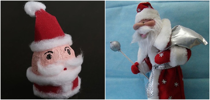 Père Noël avec leurs mains sur la nouvelle 2017 - étape par classes de maître étape à partir de matériaux de rebut, des bouteilles en plastique, tasses, photo et vidéo