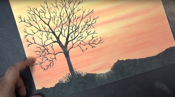 Dessin sur le thème "Automne": cours de maître avec des crayons et des peintures pour les classes de maternelle et d'école 1-5