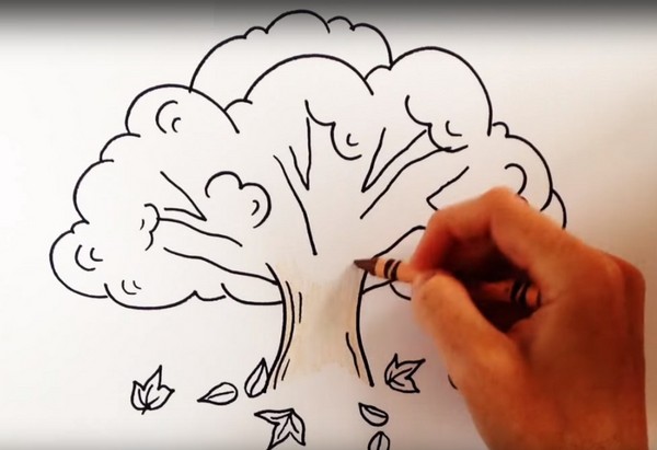 Dessin sur le thème "Automne": cours de maître avec des crayons et des peintures pour les classes de maternelle et d'école 1-5