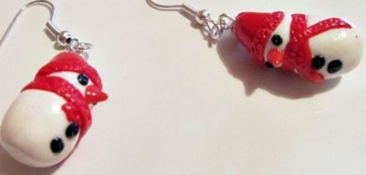 boucles d'oreilles bonhommes de neige