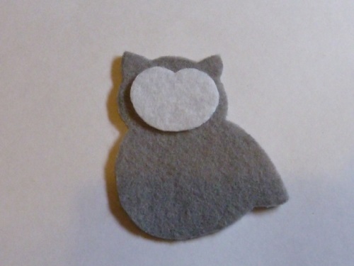 Broche hibou de feutre