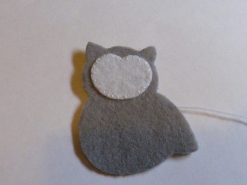Broche hibou de feutre