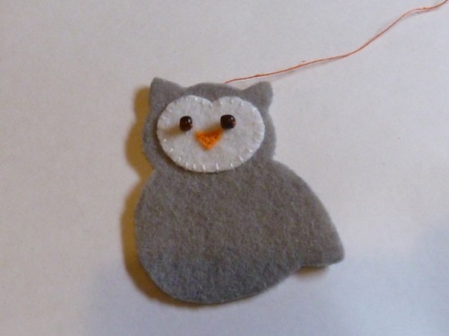 Broche hibou de feutre
