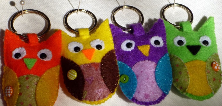 Broche hibou de feutre