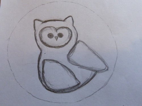 Broche hibou de feutre