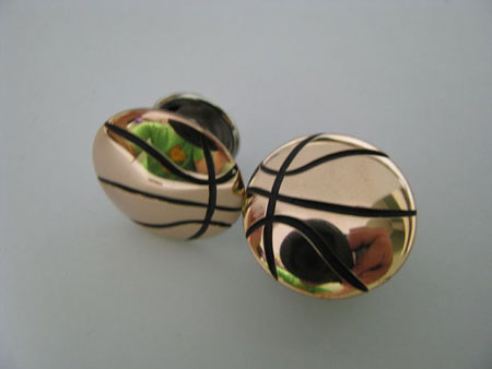 Boutons de manchette en forme de ballon de basket