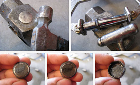 Manipuler une pièce avec un marteau et une torche 