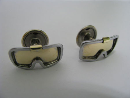 Boutons de manchette en forme de lunettes de sécurité pour les snowboarders