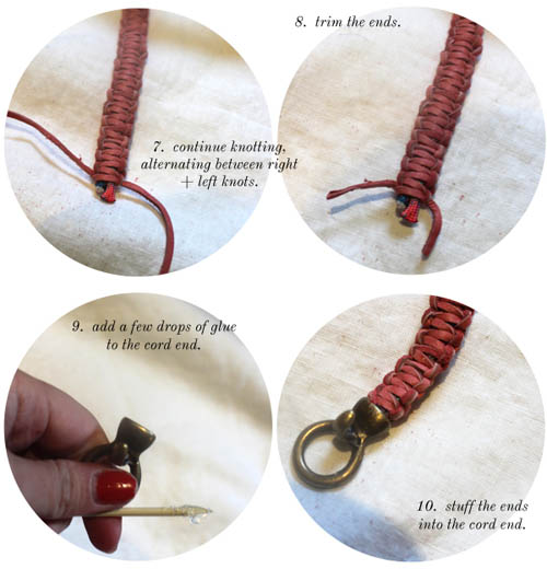 Bracelet avec un large cordon et des lanières de cuir