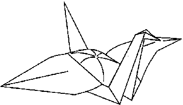 Grue classique dans la technique de l'origami