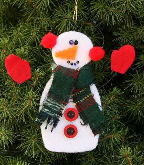 L'aimant original de bonhomme de neige fait de feutre