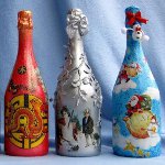 Découpage de bouteilles du Nouvel An