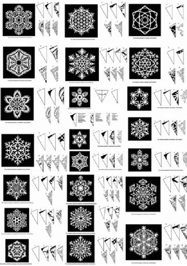 Beaux flocons de neige pour la nouvelle année 2017 avec leurs propres mains de papier - diagrammes et photos en plusieurs étapes. Cours de maître pour les enfants sur de grands flocons de neige en technique origami