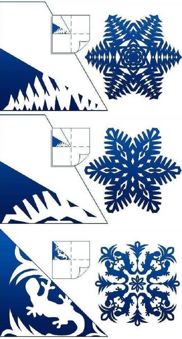 Beaux flocons de neige pour la nouvelle année 2017 avec leurs propres mains de papier - diagrammes et photos en plusieurs étapes. Cours de maître pour les enfants sur de grands flocons de neige en technique origami