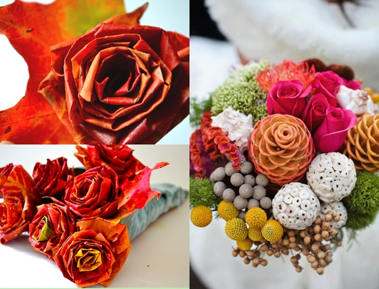 Bouquet d'automne: artisanat en matériau naturel