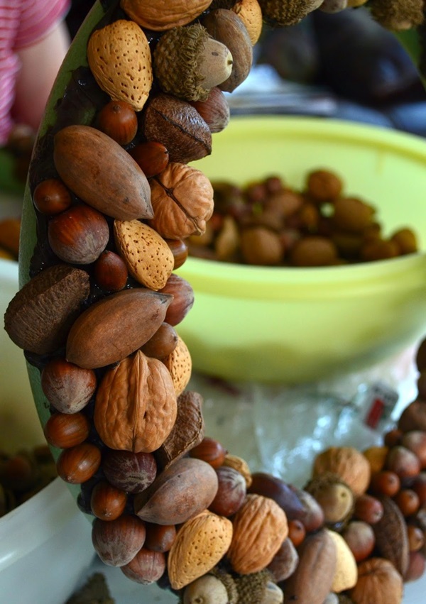 Artisanat de châtaignes sur le thème de l'automne