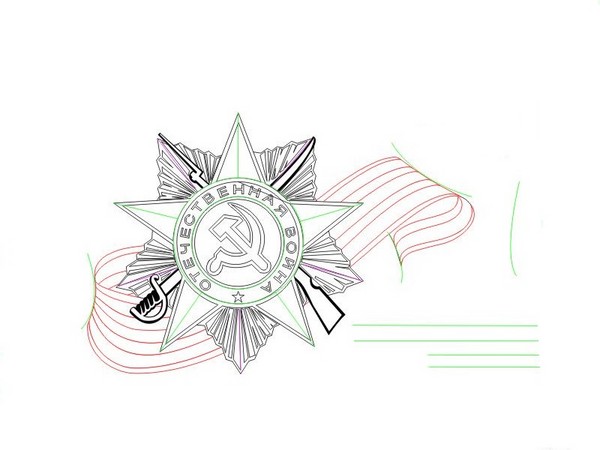 Dans la mémoire des générations pour toujours: dessins le 9 mai en étapes