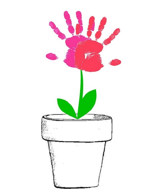 S'inspirer de la main de la fête des mères: crayon, peinture, école maternelle, école