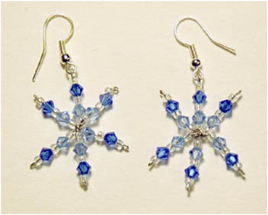 Boucles d'oreilles-flocons de perles, maître-classe avec photo