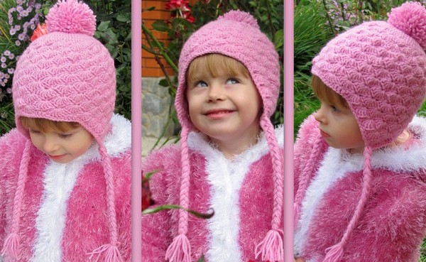 Chapeaux tricotés pour les filles: instructions et schémas