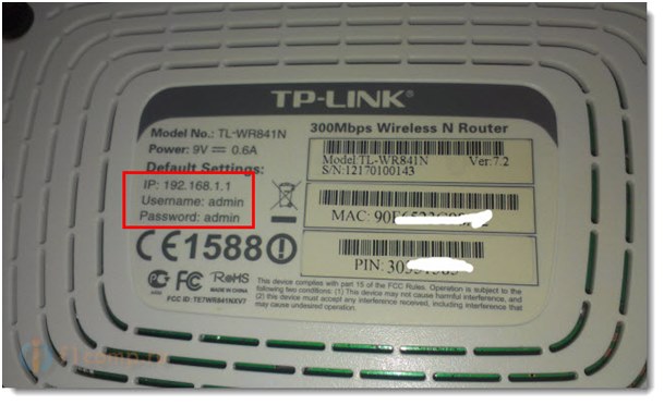 l'arrière du modem