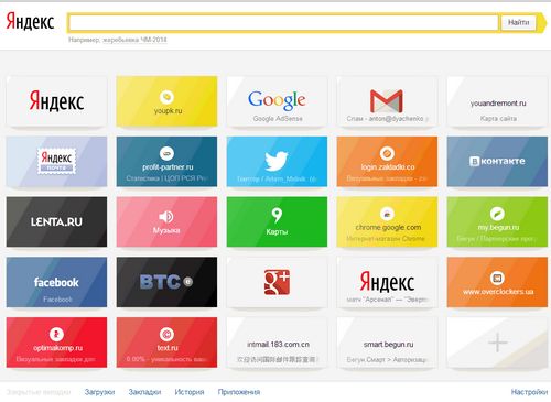 faire un signet pour Yandex