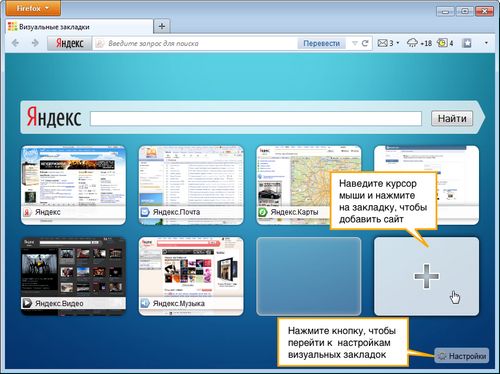 faire un signet pour Yandex