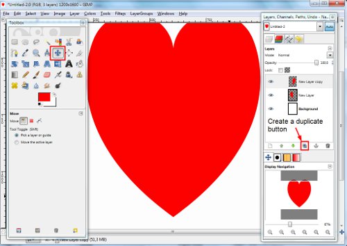 Valentines avec leurs propres mains: dessiner un coeur dans GIMP