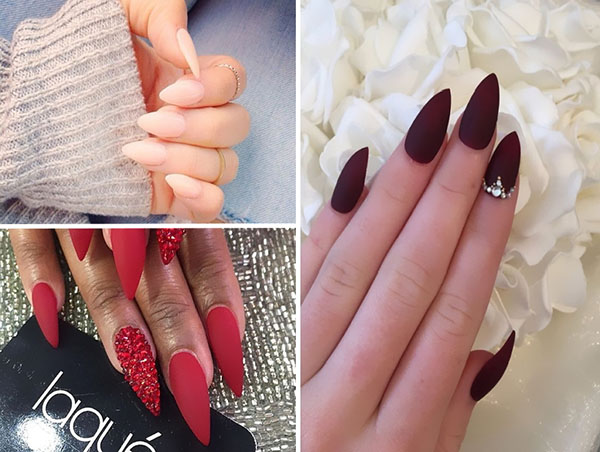 Retours disco: ongles stiletto - tendance 2016-2017