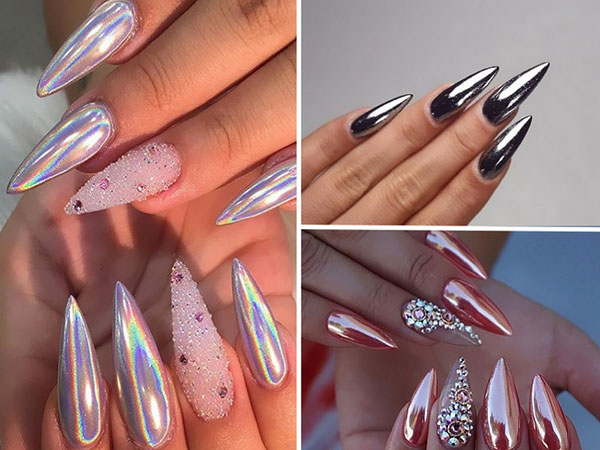 Retours disco: ongles stiletto - tendance 2016-2017