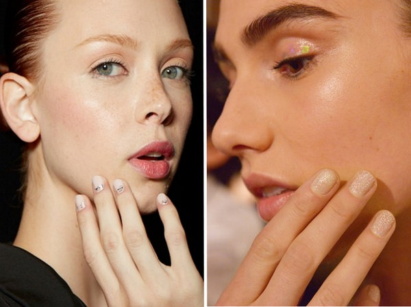 Manucure avec paillettes - tendance été-2016
