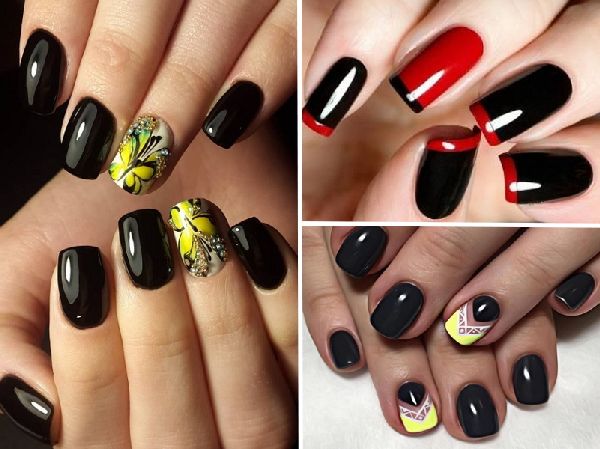 Manucure total noir - tendance automne-2016