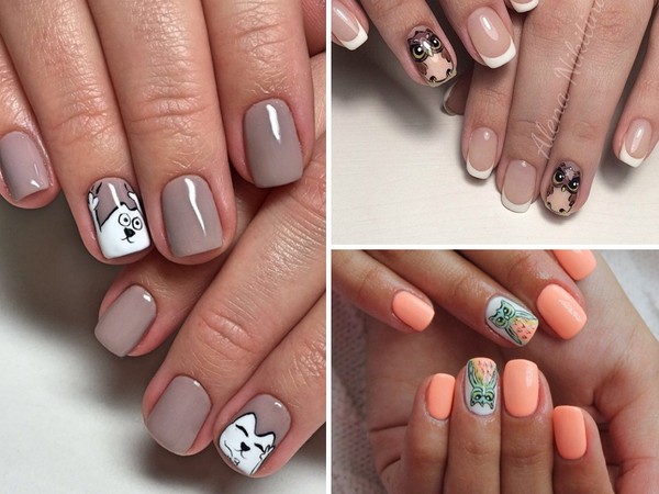 Nail art sur un ongle - tendance automne-2016
