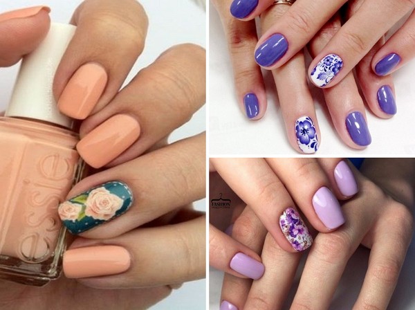 Nail art sur un ongle - tendance automne-2016