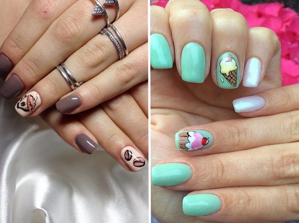 Nail art sur un ongle - tendance automne-2016