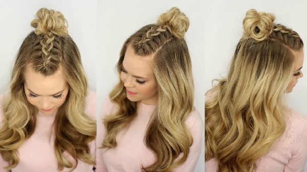 Coiffure pour la nouvelle année du pétard de ses propres mains - des idées de mode pour les cheveux courts, moyens et longs, photo