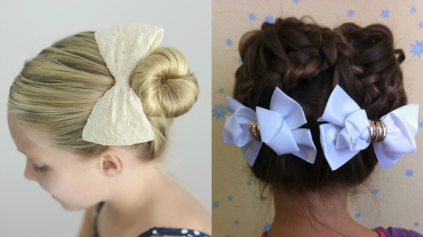 Des coiffures à la mode avec des nœuds le 1er septembre pour les cheveux longs et moyens