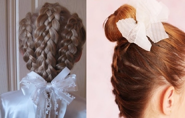 Des coiffures à la mode avec des nœuds le 1er septembre pour les cheveux longs et moyens
