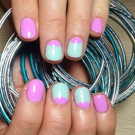 Manucure élégant et frais 2015: ongles de couleur menthe, photo
