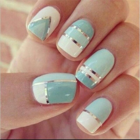 Manucure élégant et frais 2015: ongles de couleur menthe, photo