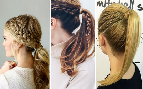 Queue féminine: trois options de style topiques