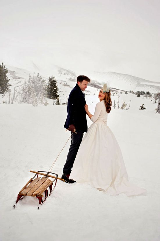 Des idées pour une séance photo de mariage en hiver