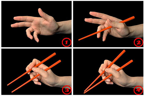 Comment tenir des bâtons pour les sushis
