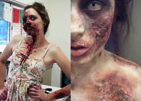 Zombie Makeover pour Halloween: photo, vidéo comment faire vos propres mains