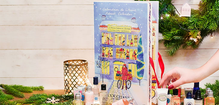 Ambiance festive: calendrier de l'avent L'Occitane