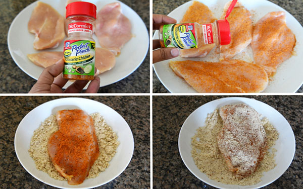 Recette rapide: filet de poulet dans une chapelure d'amandes avec sauce moutarde-miel